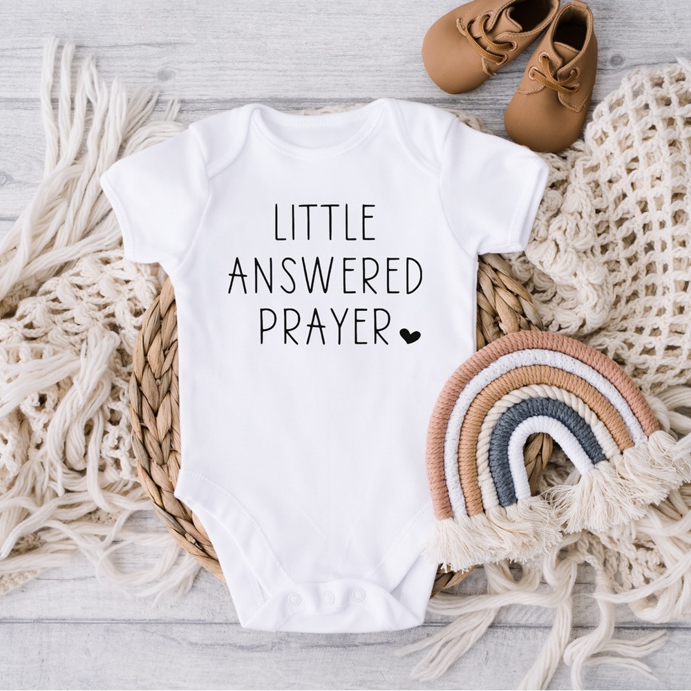 Little Answered Prayer Baby Onesie